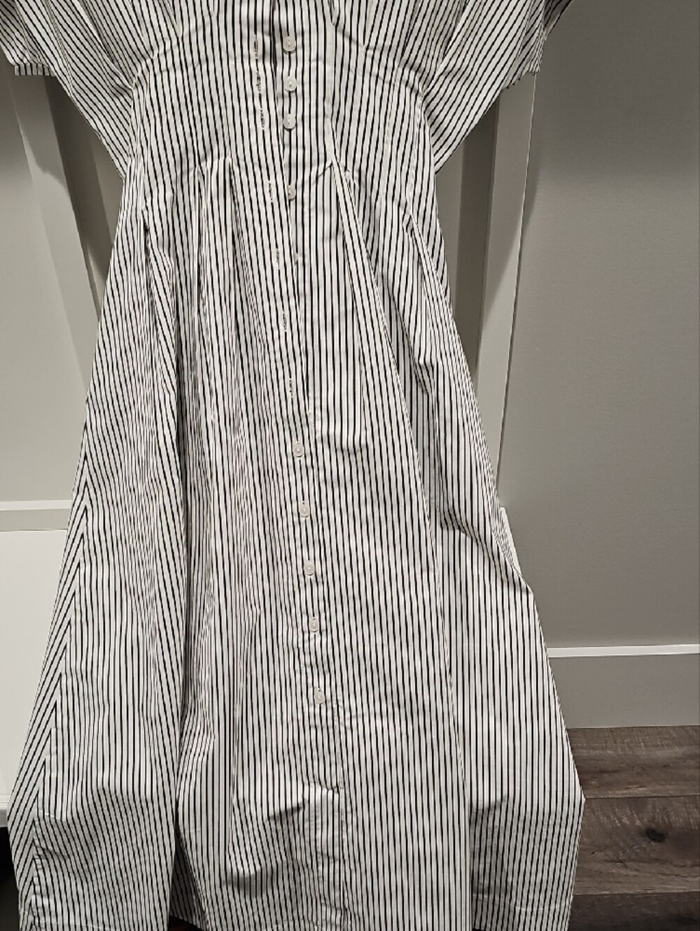 Anthropologie Exquise Black and White Striped Maxi Dress - Picture 2 of 8
